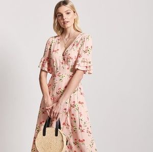 NWT Forever 21 Floral Pink Wrap Dress